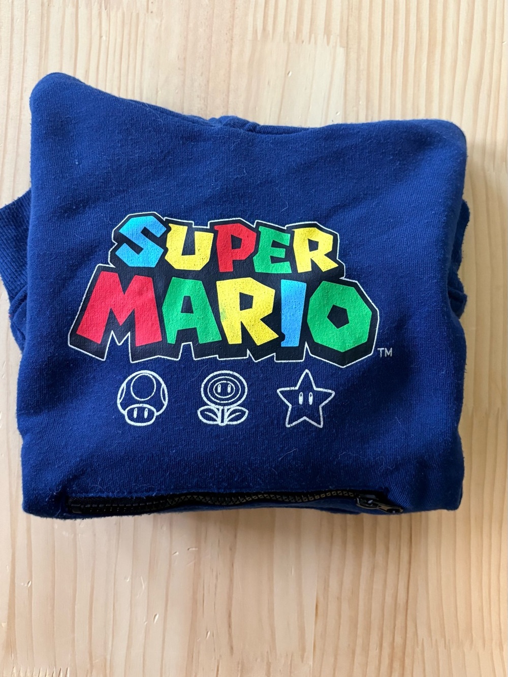 Nintendo Super Mario Navy Blue Sweatshirt with Multicolor Logo